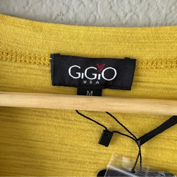 Gigio Yellow Button-Up Top M NWT Embroidered Mesh Boho Cottagecore Chic - Picture 7 of 12